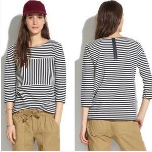 Madewell Striped Gallerist Ponte Top Size M